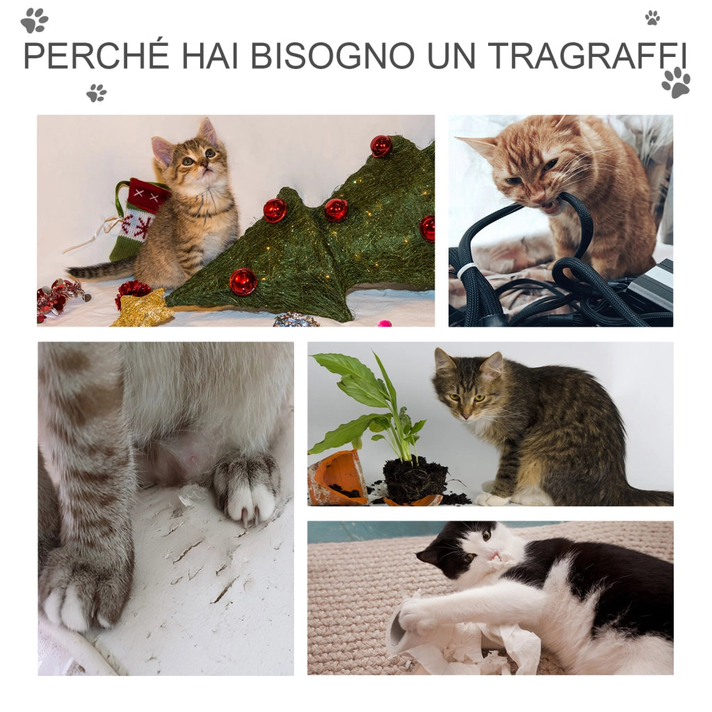 Tiragraffi per Gatti ¨C zephmum ¨C Grigio, 60x50x165cm