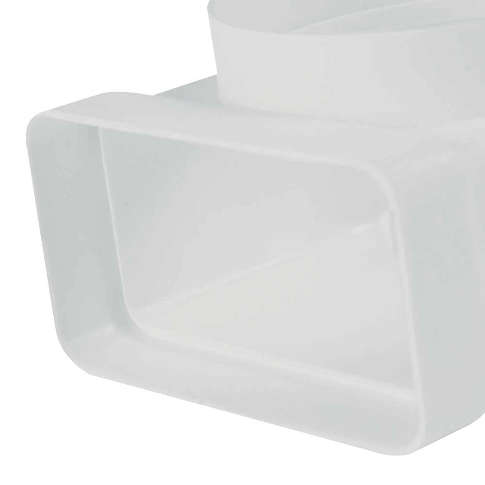 Gomito 90gradi rettang. circolare 100-55x110 bianco per cappe