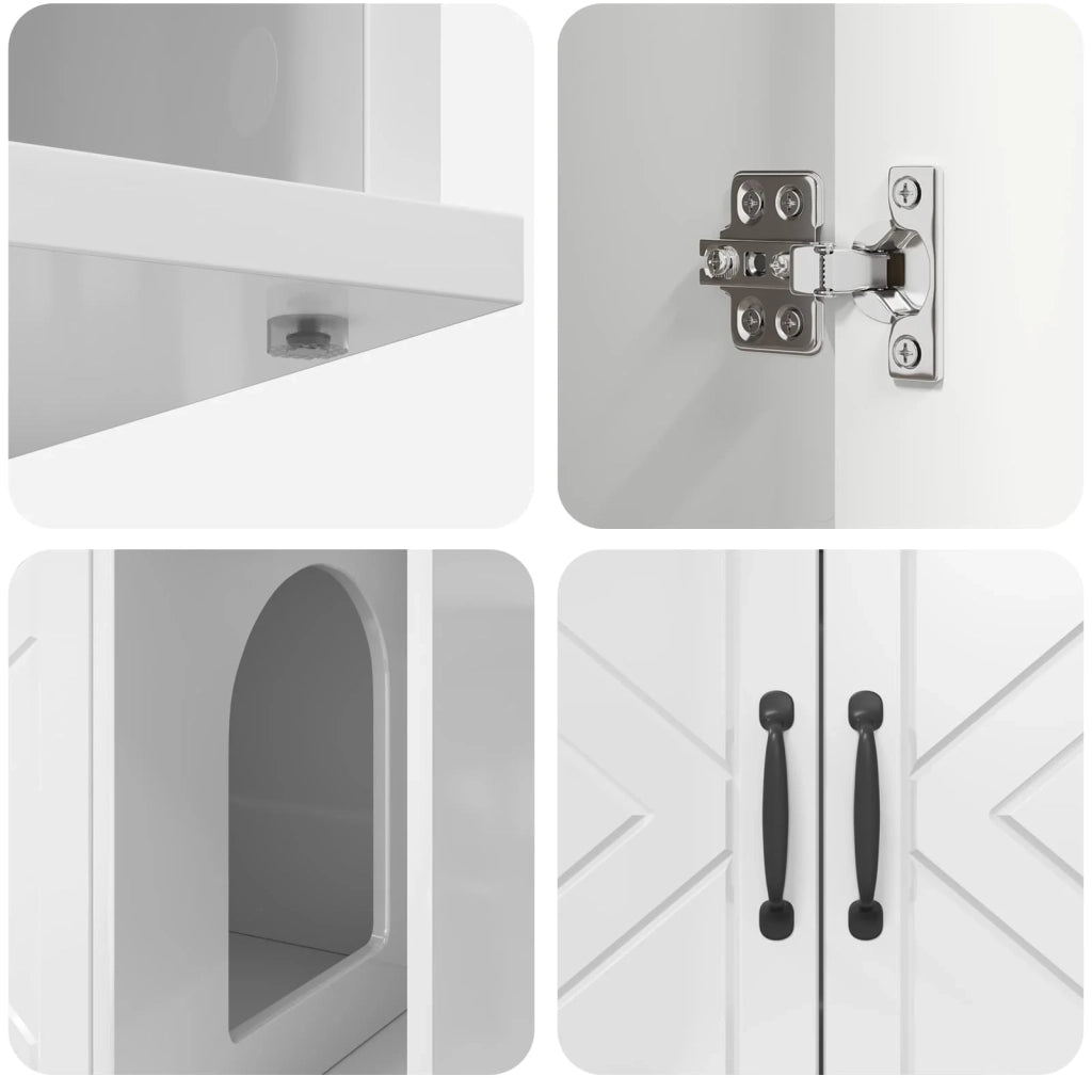 Casa per Gatti Bianco Lucido 85 x 55 x 50 cm Legno multistrato CFW3957456