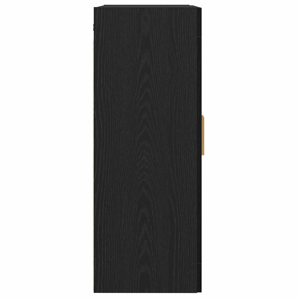 Armadietto a Muro | Mobile a Parete Rovere Nero 69,5 x 34 x 90 cm