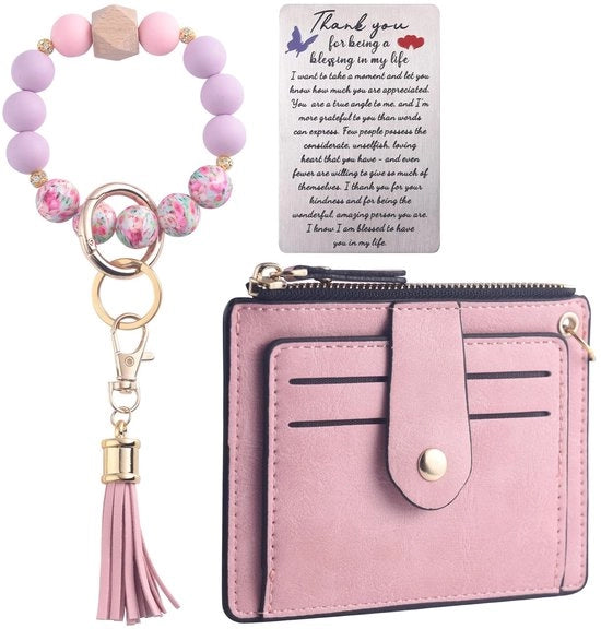Manicotto con perle di silicone - Bracciale - Spilloni in pelle - 9 fessure di perle di silicone - Per donne - Colore lila