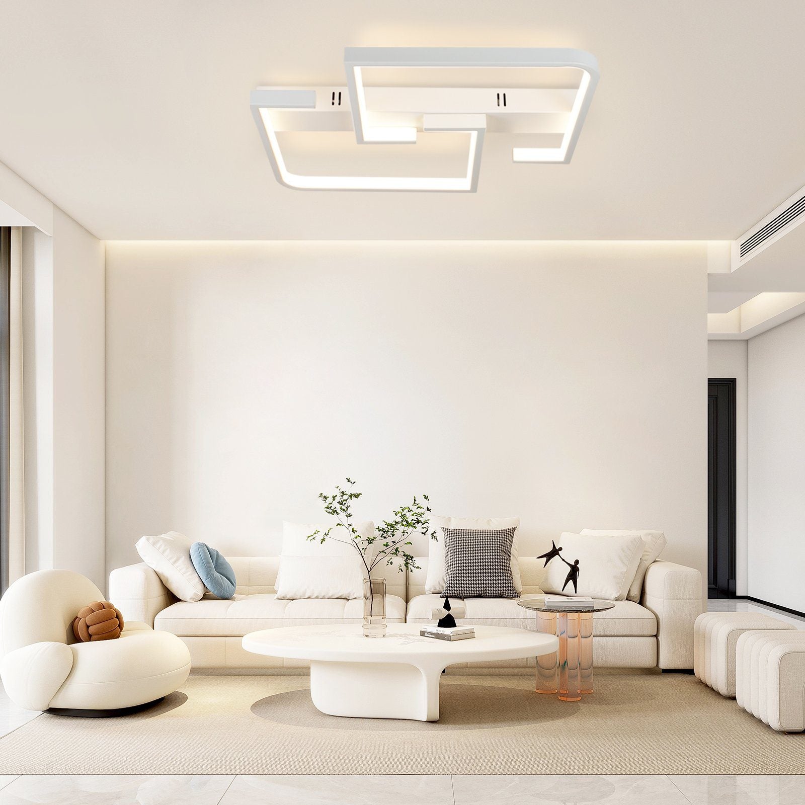 ZMH Lampada da soffitto a LED dimmerabile con telecomando - Illuminazione interna di design da 46 W