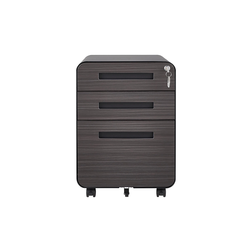 Classeur mobile a 3 cassetti - Xylo - 5 ruote anti-ribaltamento - Nero
