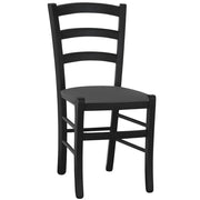 Sedie da sala da pranzo in legno Venezia nera con seduta in similpelle antracite