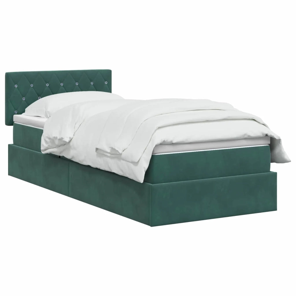 Letto con Contenitore Verde Scuro 100 x 200 cm Velluto 3458730
