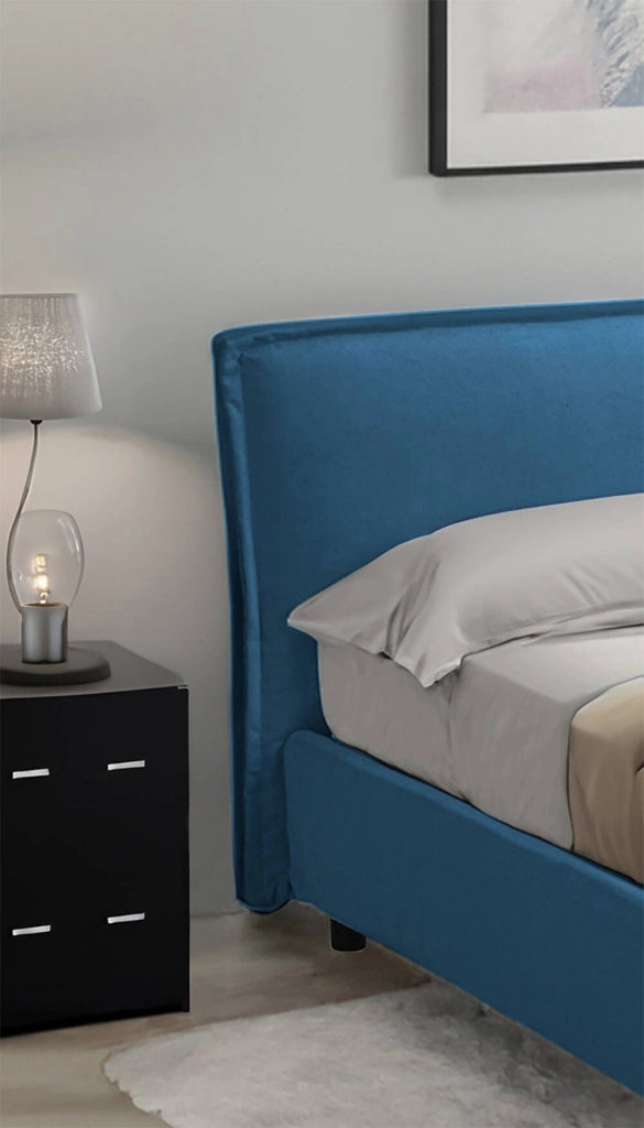 Broni, Letto Alla Francese Materasso Incluso Made in Italy, blu