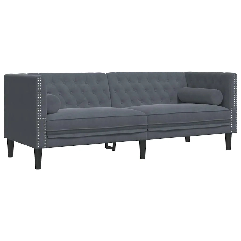Set di divani 2 pcs Grigio scuro Velluto