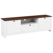 Mobile TV in MDF bianco con cassetto e 2 ante, stile rustico-country