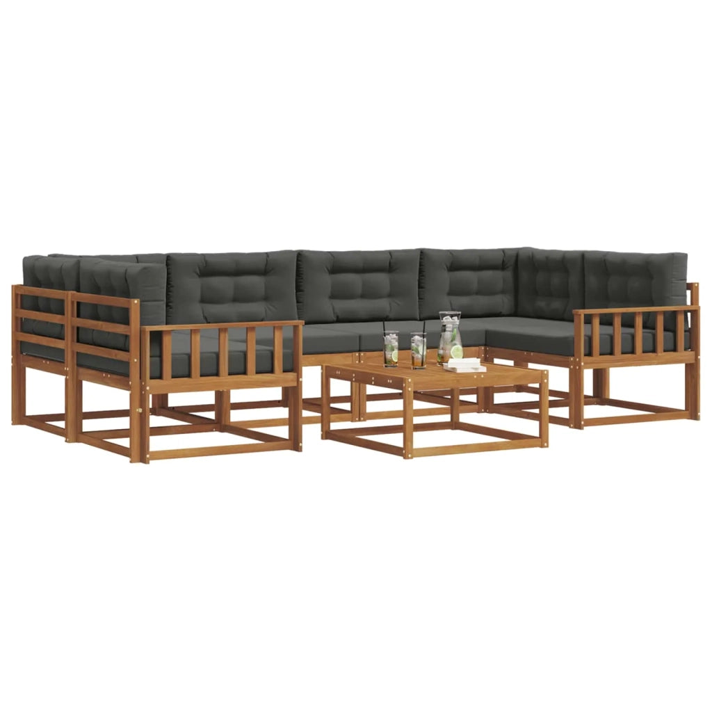 Set di divani da esterno con cuscino 7 pcs Naturale e Antracite 3367260