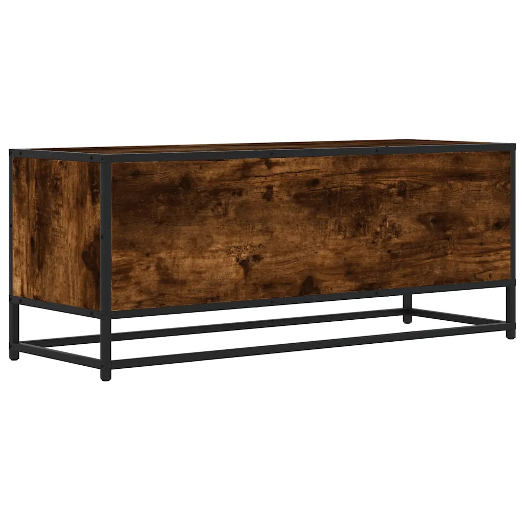Mobile TV Rovere Fumo 100x34,5x40cm Legno Multistrato e Metallo