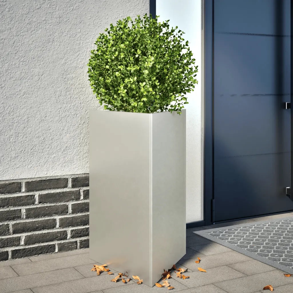 Fioriera | Cassetta per fiori | Vaso da Giardino Triangolare 50x43x75 cm in Acciaio Inox
