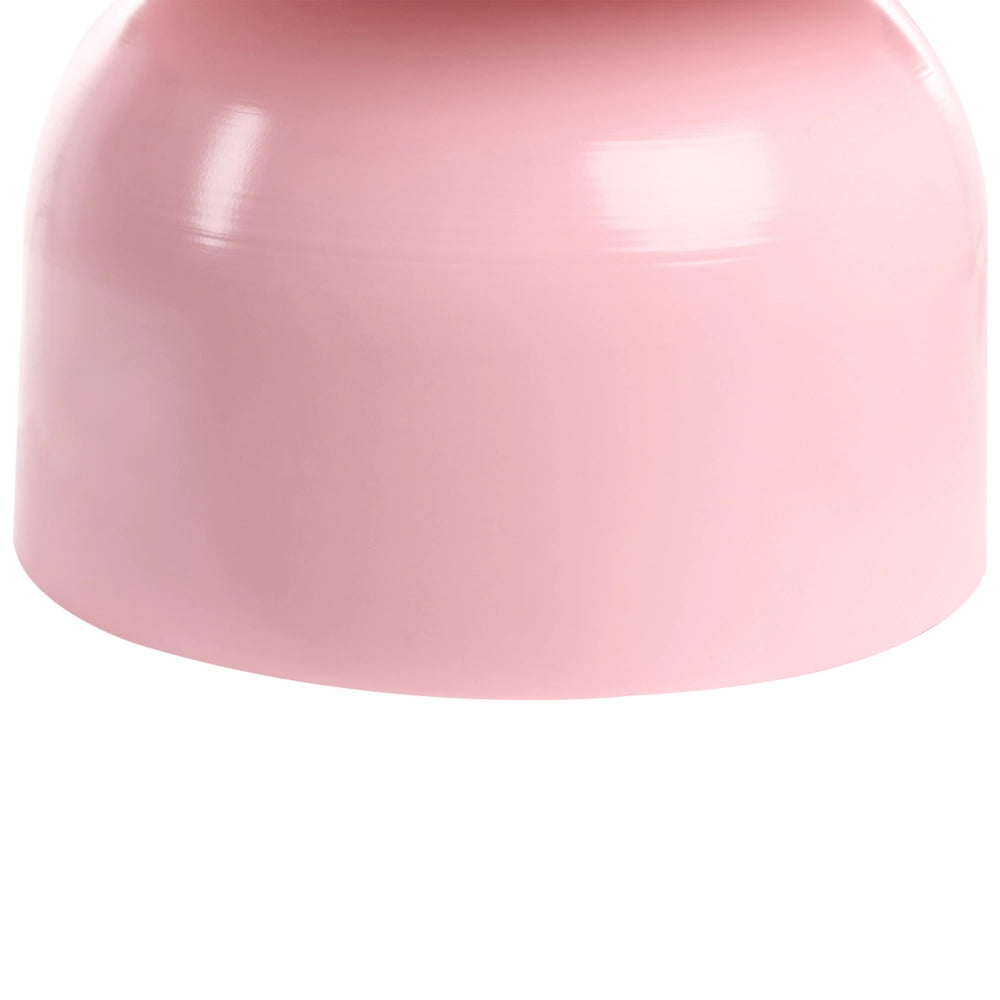 Tavolino da salotto in metallo rotondo rosa pastello soggiorno elegante