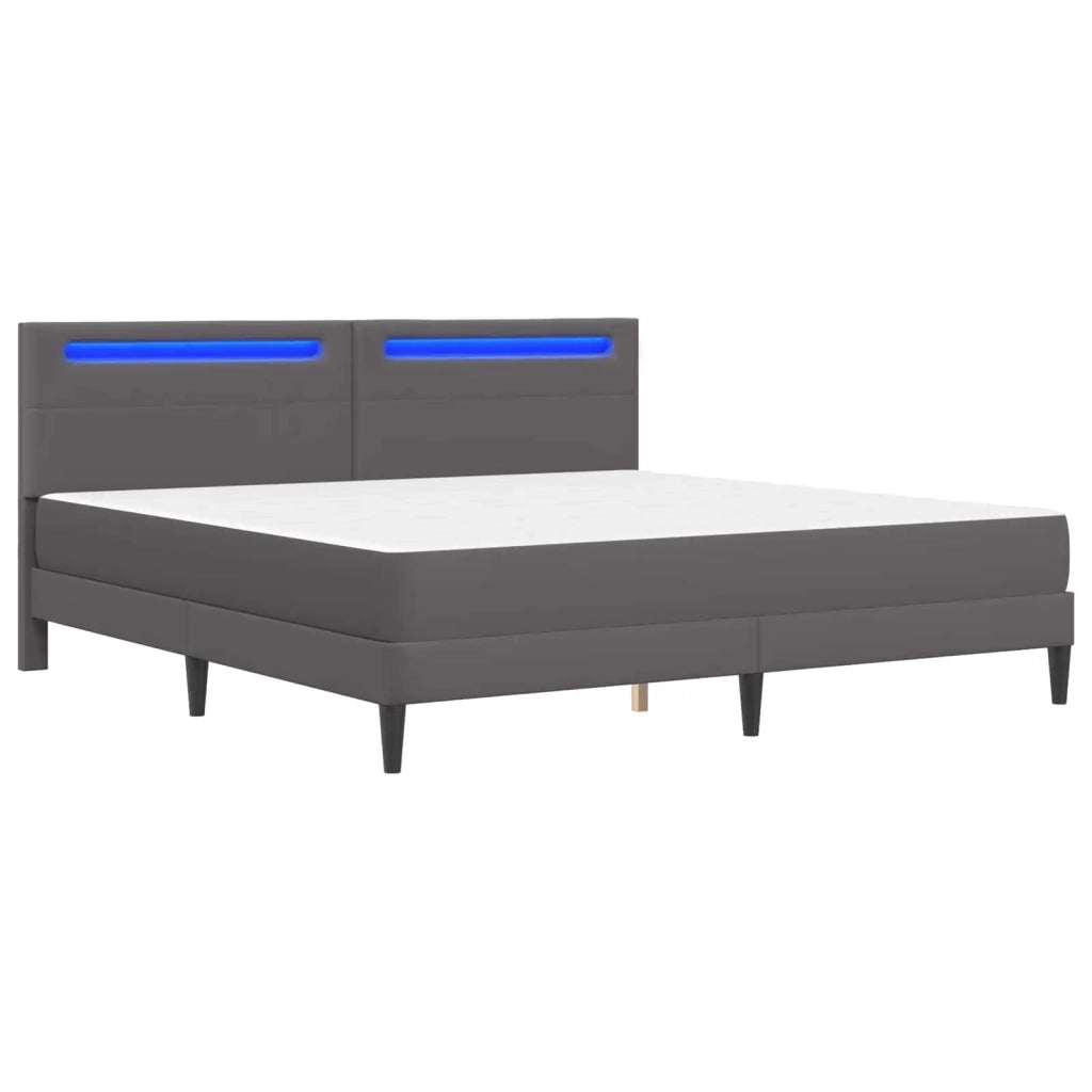 Struttura del letto con testiera Grigio 200 x 200 cm Similpelle