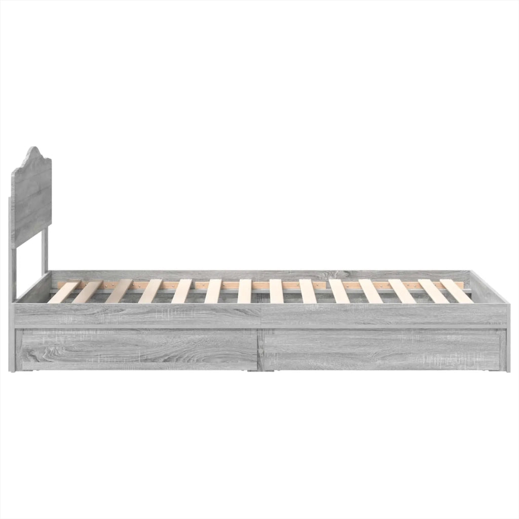 Letto con Contenitore con testiera Grigio Sonoma 70 x 190 cm 3413150