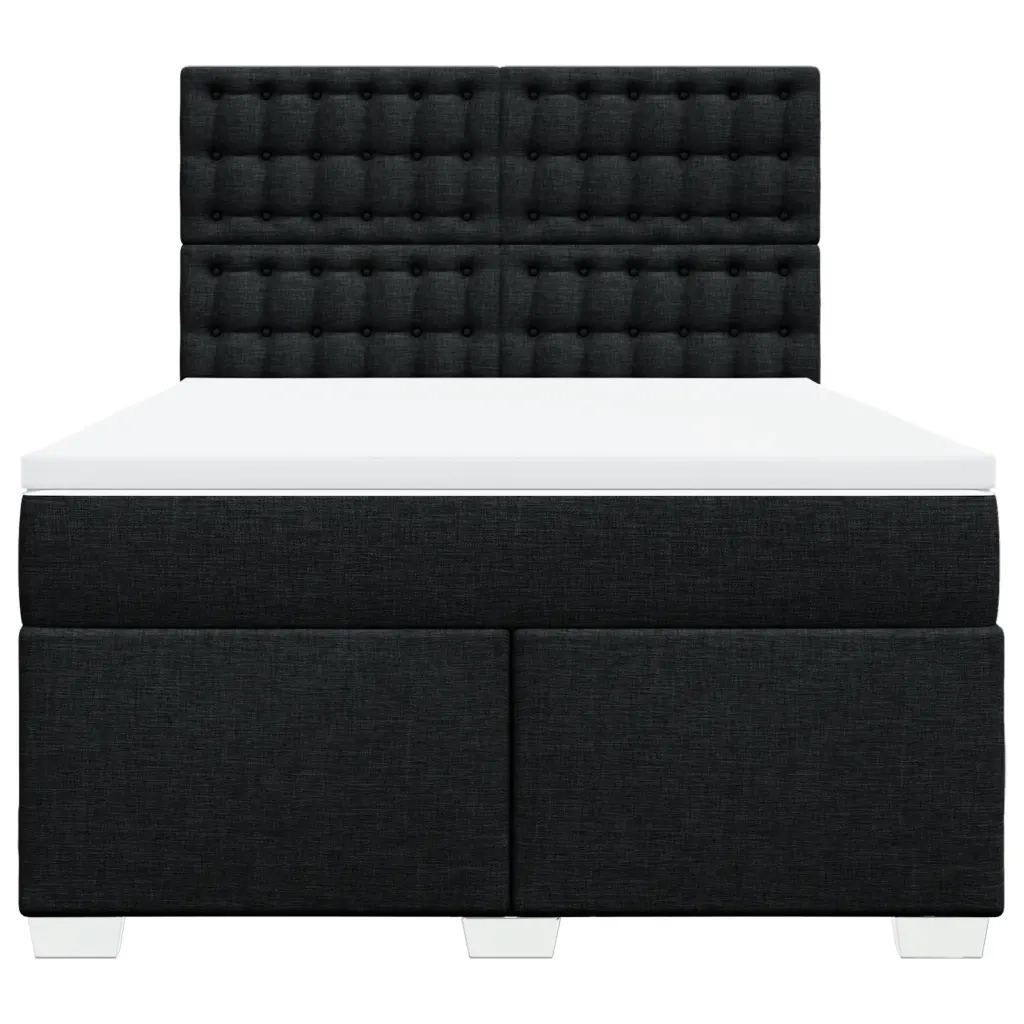 vidaXL Giroletto a Molle con Materasso Nero 140x190 cm in Tessuto