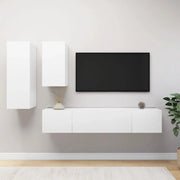 Set di Mobili Porta TV 4 pz Bianco in Legno Multistrato 3078732