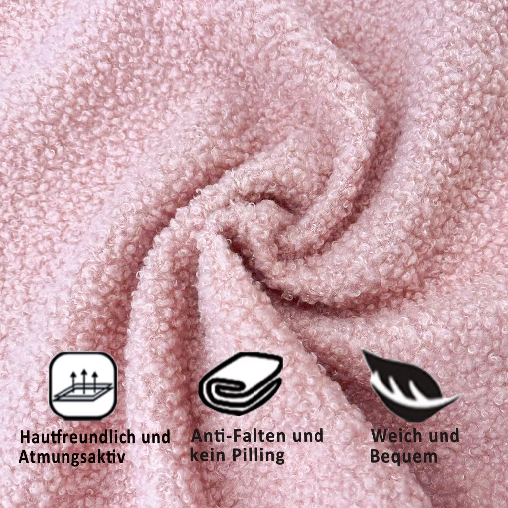 LETTO imbottito multifunzionale 214,5x95x42 cm tessuto teddy rosa