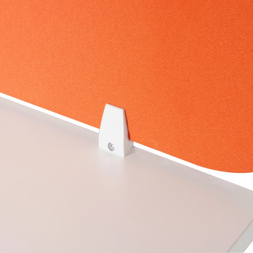 Pannello divisorio arancione in tessuto PET Board 160 x 40 cm Schermo acustico Morsetti di montaggio modulari Casa Ufficio