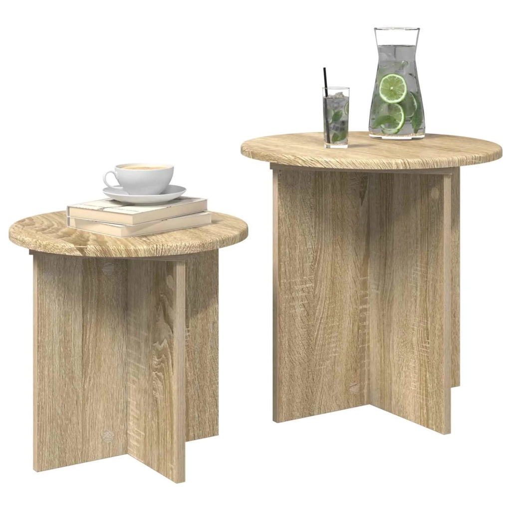 Set tavolini 2 pcs Rovere Sonoma Legno ingegnerizzato 8001012