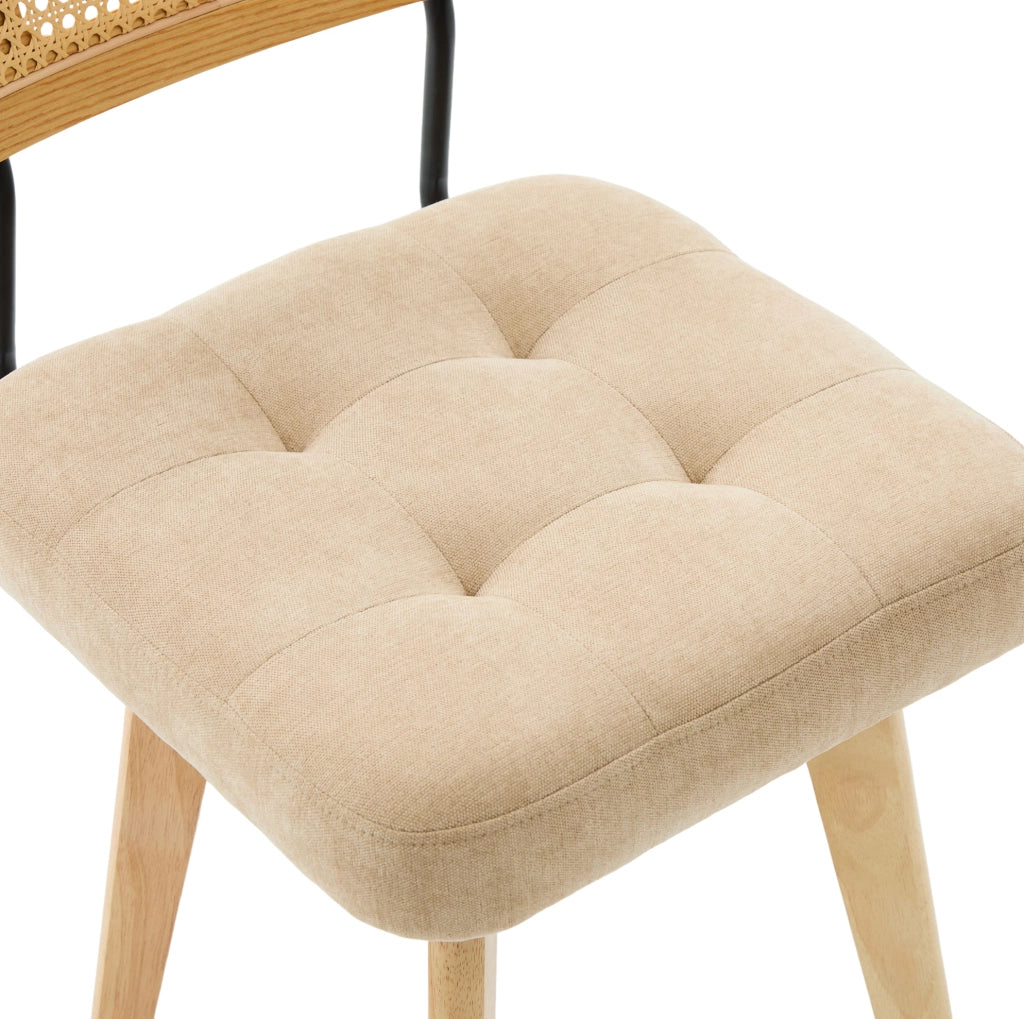 Sedia girevole 43x50x77 cm a 360 gradi in chenille khaki