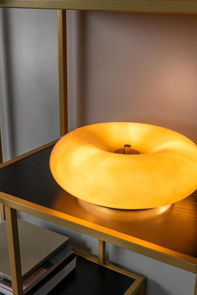 Lampada da tavolo retro SENTINO 3xG9 oro vetro Lucide