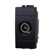 Connettore Presa TV Passante Maschio Colore Nero Compatibile Con Bticino Living International
