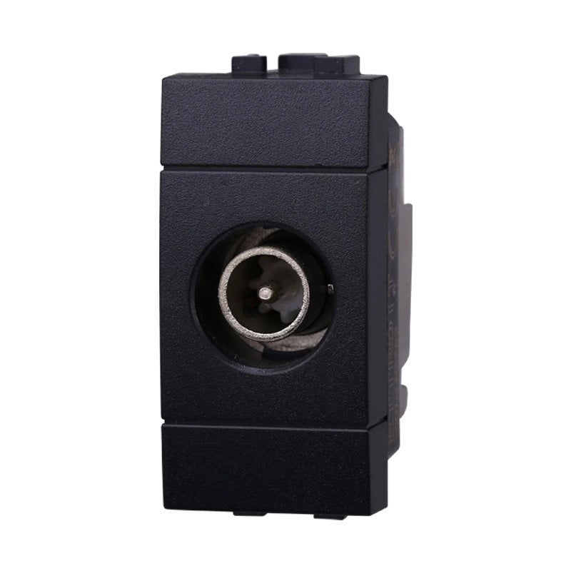 Connettore Presa TV Passante Maschio Colore Nero Compatibile Con Bticino Living International