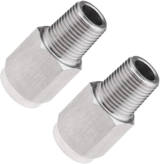 Adattore 1/8NPT a M10x1.0 - Riduttore di manometro - Unione in acciaio inossidabile - Collegamento a unione - Adatto per olio e gas - Pezzo di transizione per applicazioni automobilistiche