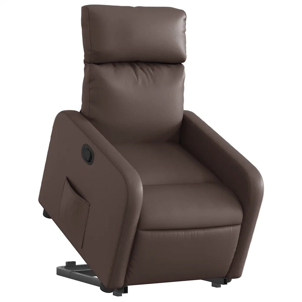 Poltrona Alzapersona Reclinabile Marrone in Similpellecod mxl 133101