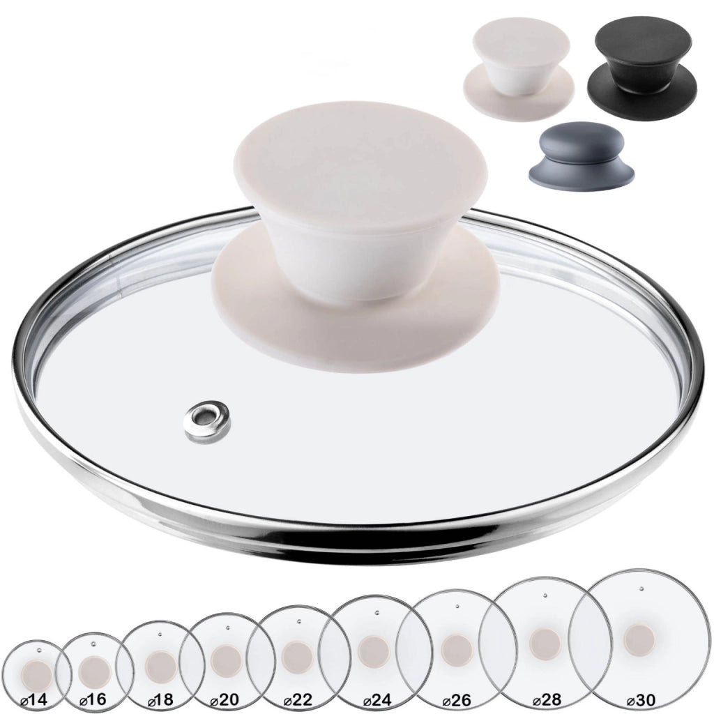 Coperchio in vetro KADAX da 14 cm, universale, resistente al calore, per pentole e padelle.