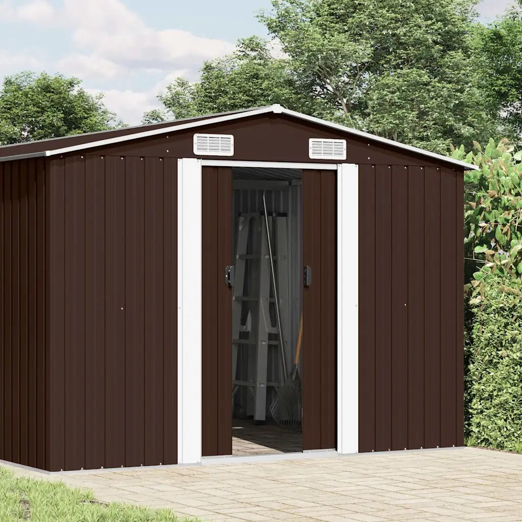 Capanno da Giardino 257x489x181 cm in Metallo Marrone cod mxl 43029