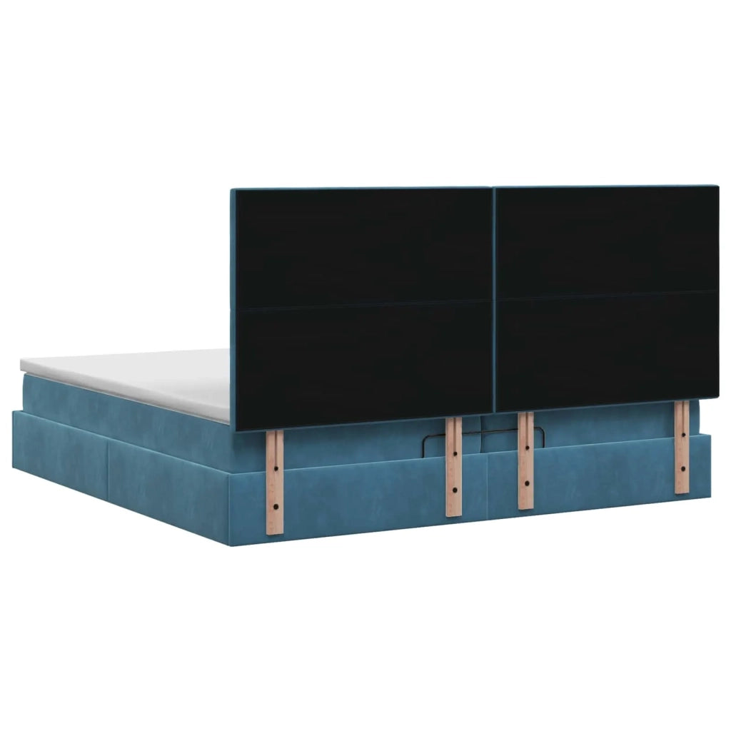 Letto ottomano con materasso Blu Scuro 200 x 200 cm Velluto 3457675