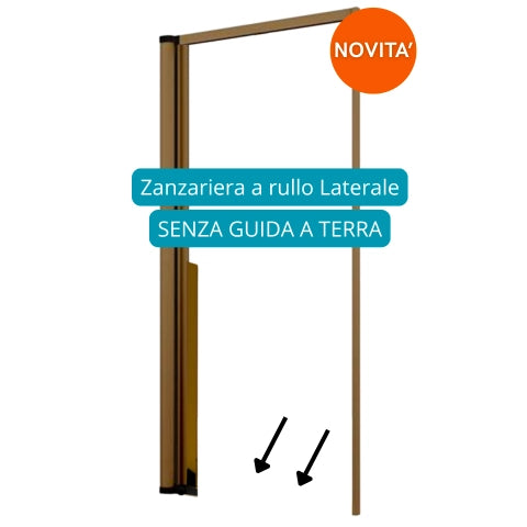 Zanzariera a Rullo Riducibile Laterale SENZA GUIDA A TERRA 140 x 250 Bronzo