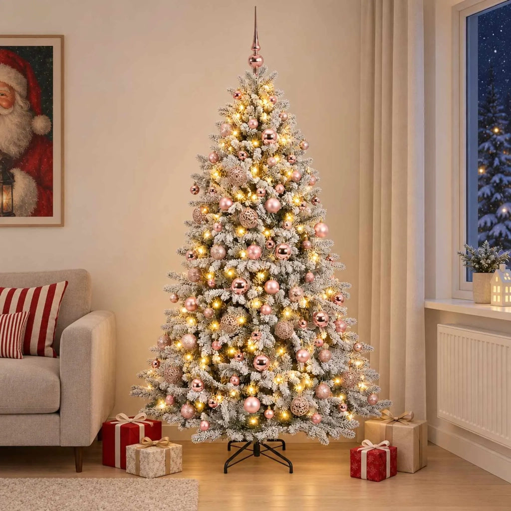 Albero di Natale Artificiale con Palline 210 cm 300 LED 3466685