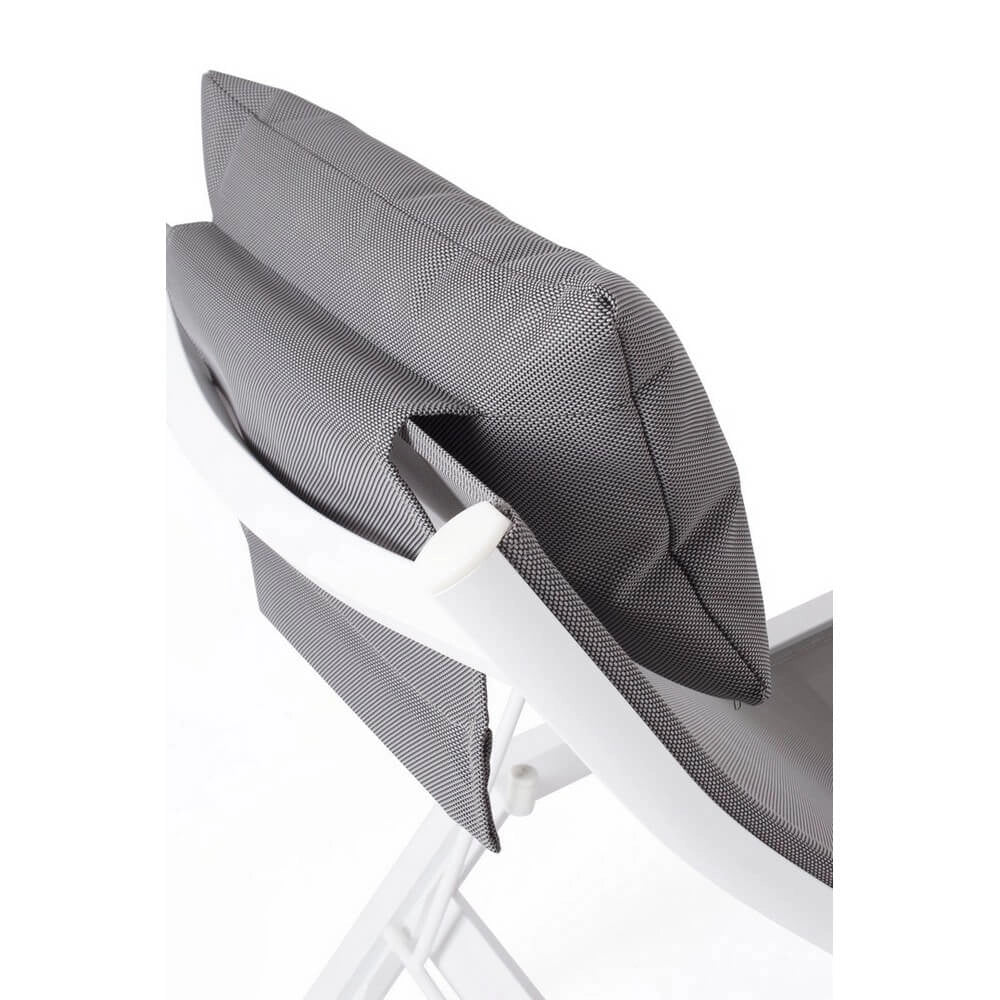 Chaise Longue da Esterno con Poggiatesta in Alluminio e Textilene - SOLIDITY