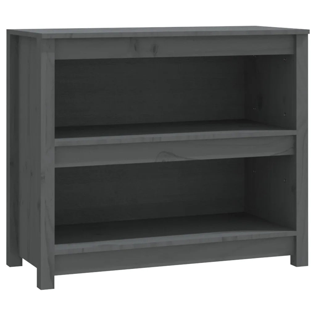 Libreria-Scaffale per Libri-Mobile di Stoccaggio Grigia 80x35x68 cm in Legno Massello di Pino