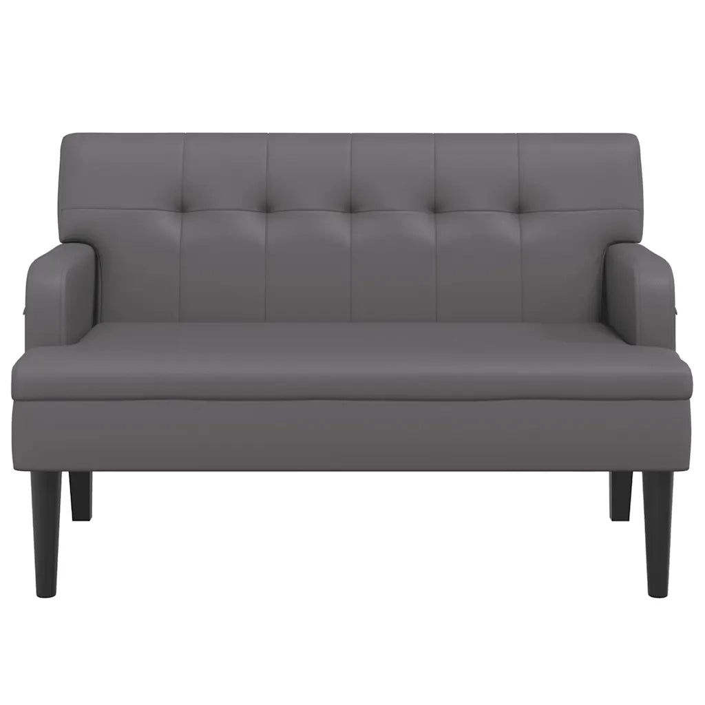 Panca con Schienale Grigia 112x65,5x75 cm in Similpelle CFW5090378