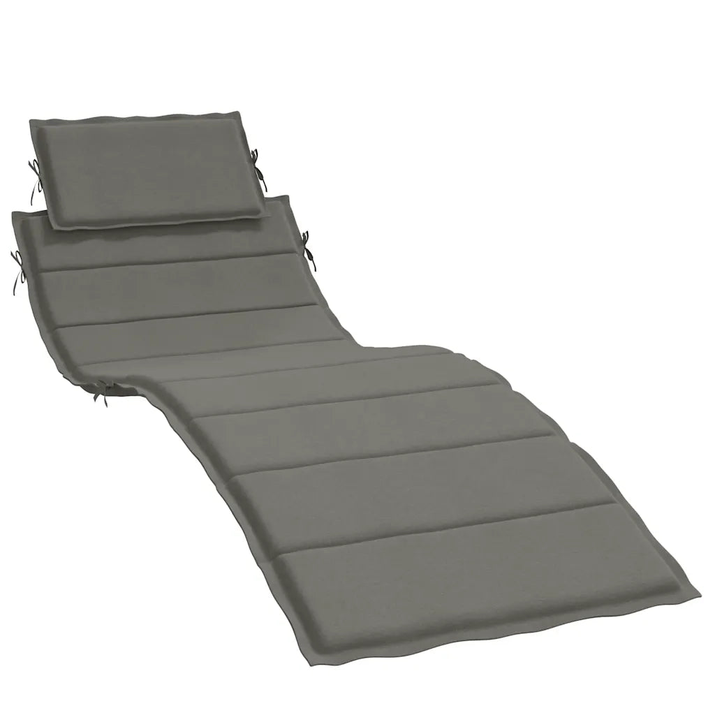 Cuscino per Lettino Prendisole Grigio Scuro Mélange 186x58x4cm 4002477