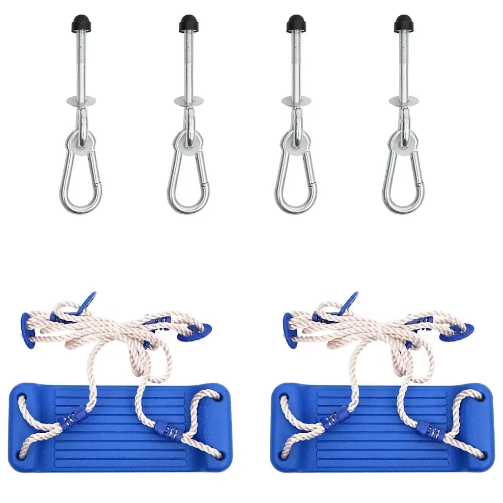 Seggiolini Altalena 2 pz con Pietre Arrampicata Blu Polietilenecod mxl 110434
