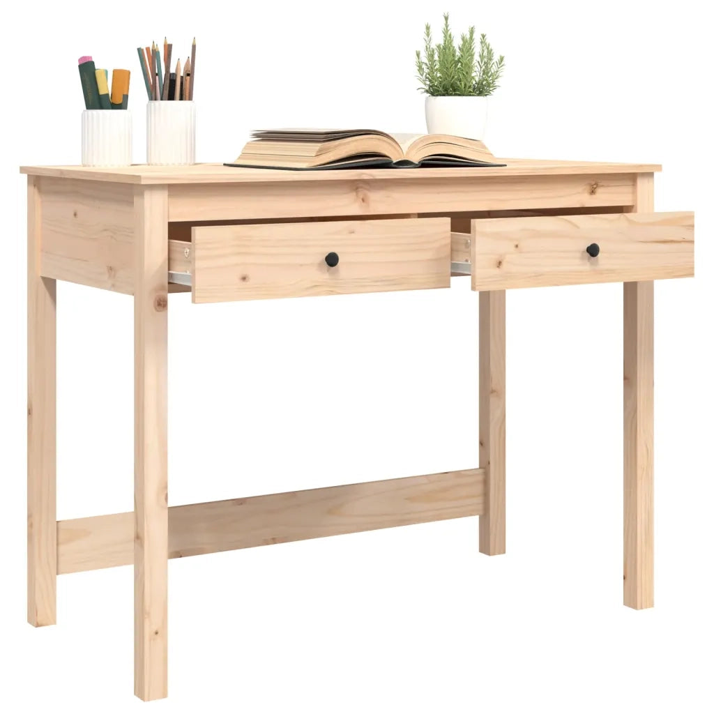 Scrivania | Tavolo da Ufficio con Cassetti 100x50x78 cm in Legno Massello di Pino