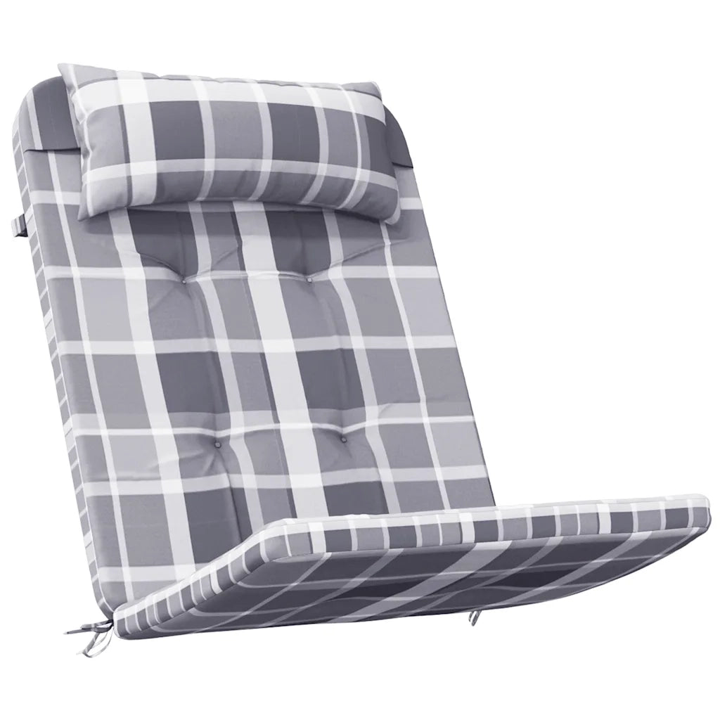 Cuscini Sedia Adirondack 2 pz a Quadri Grigio in Tessuto Oxford 361844