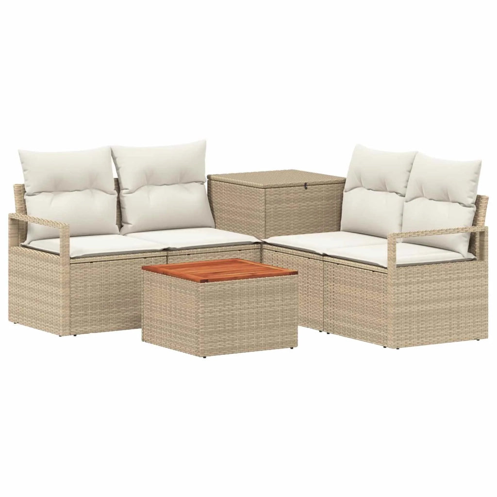 Set di divani 6 pz Beige e Bianco Crema 3447254