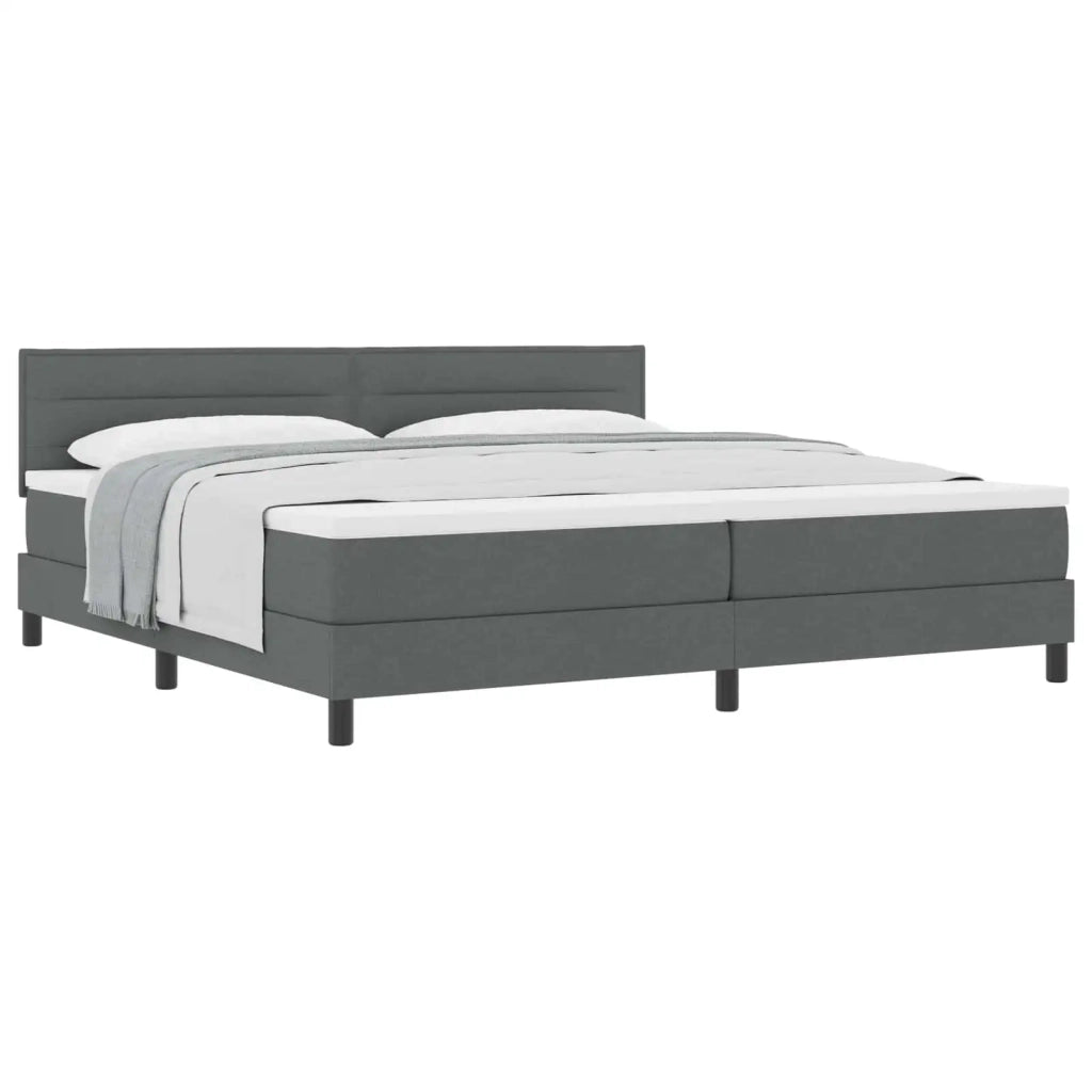 Letto a molle con testiera Grigio scuro 200 x 200 cm Tessuto 3338637