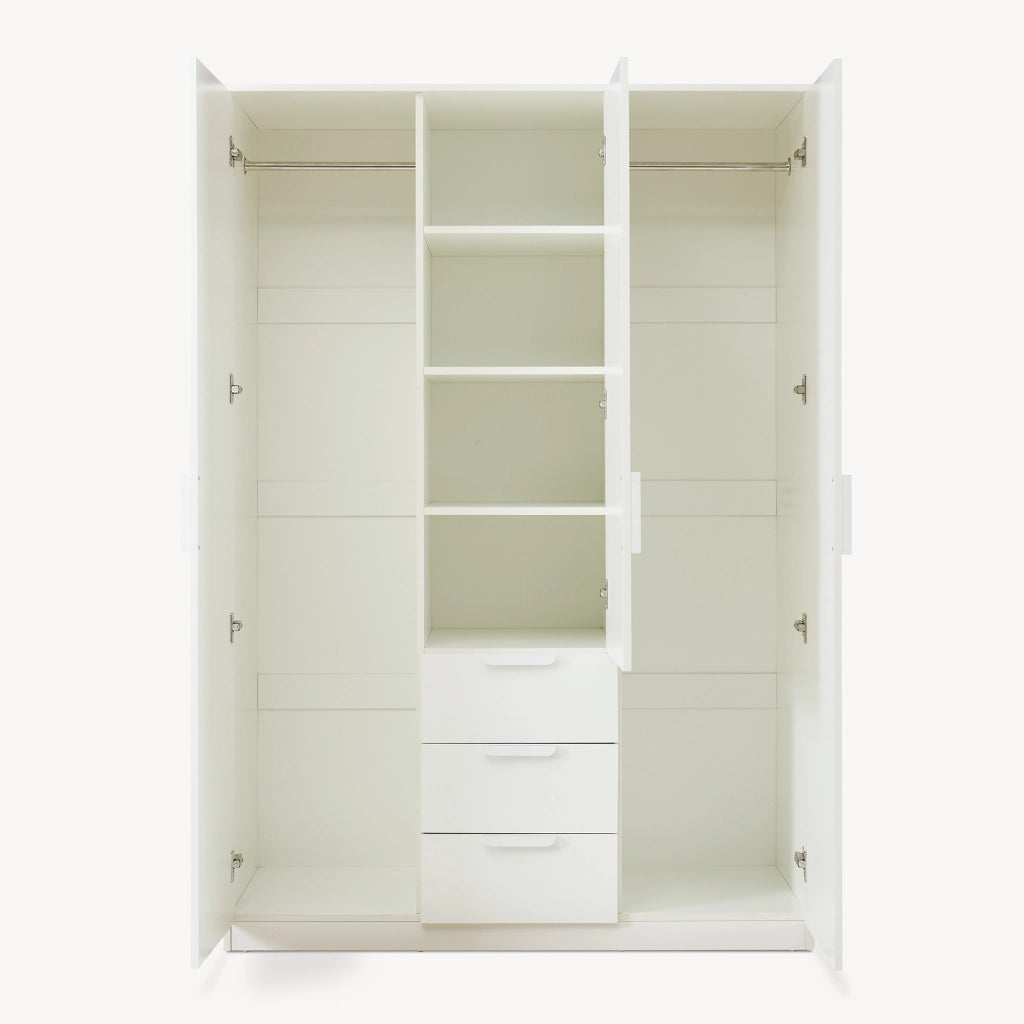 Armadio Guardaroba Eiselfing con Scomparti e Cassetti 176 x 120 x 52 cm Bianco [en.casa]
