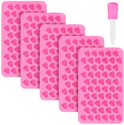 5 pezzi di malle in silicone a forma di cuore - per cubetti di ghiaccio, cioccolato e dolcetti