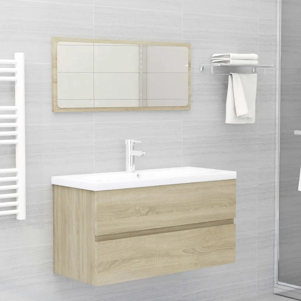 Mobile Lavabo Rovere Sonoma 90x38,5x45 cm in Legno Multistrato 804758