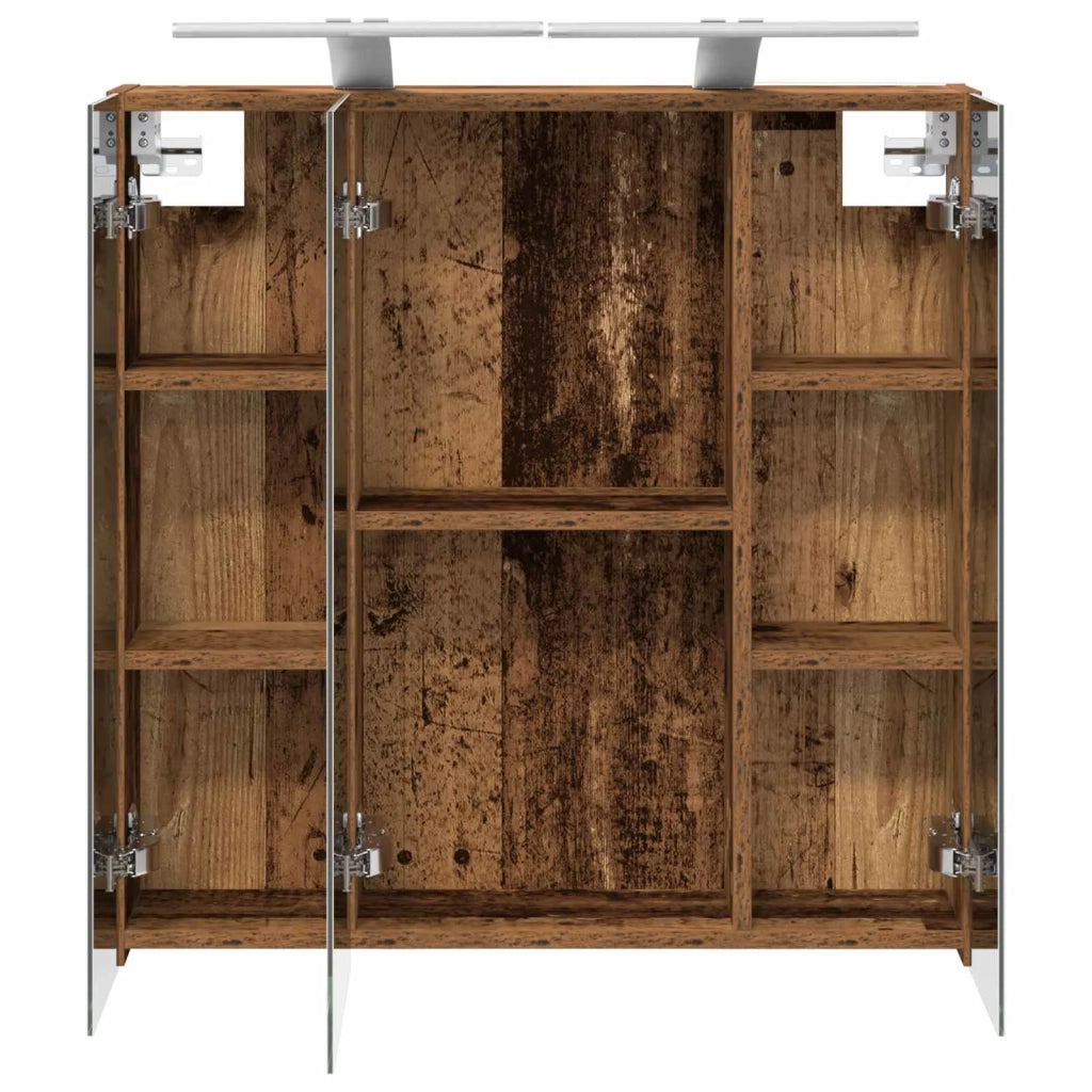 Mobiletto per specchio da bagno Legno vecchio 70 x 14,5 x 70 cm 889101