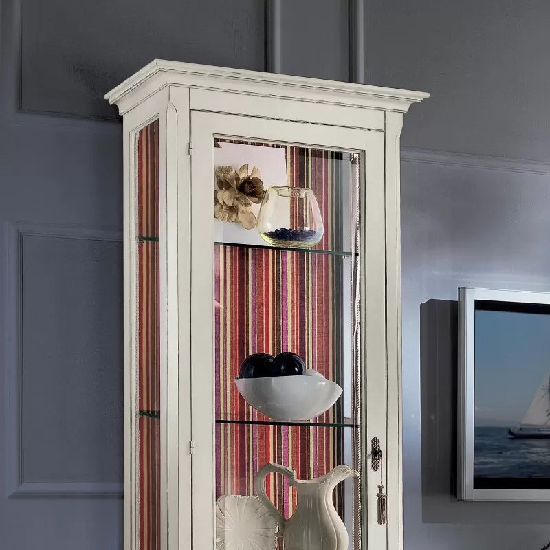 Parete attrezzata legno bianco shabby paglia di vienna - Mobili 2G
