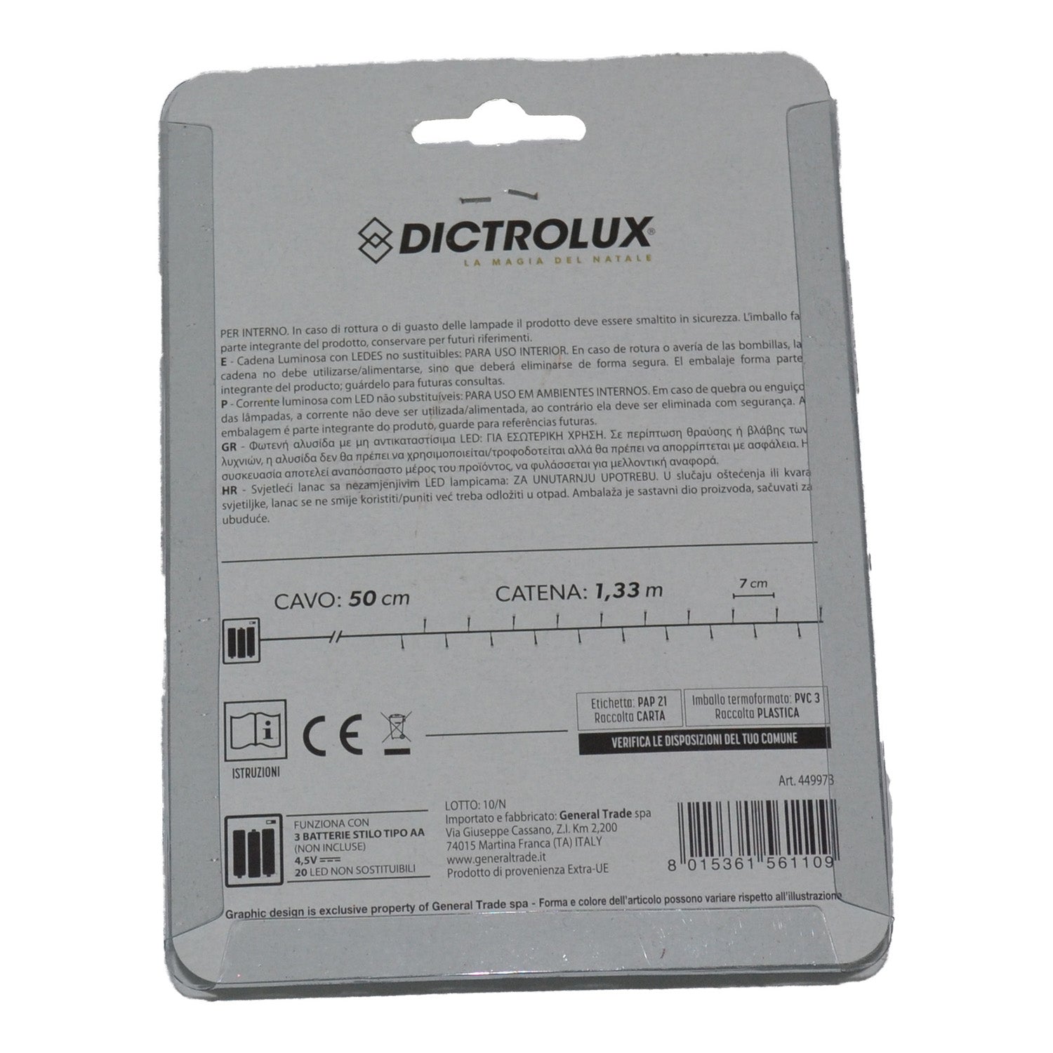 CATENA LED BIANCO FR 20LED