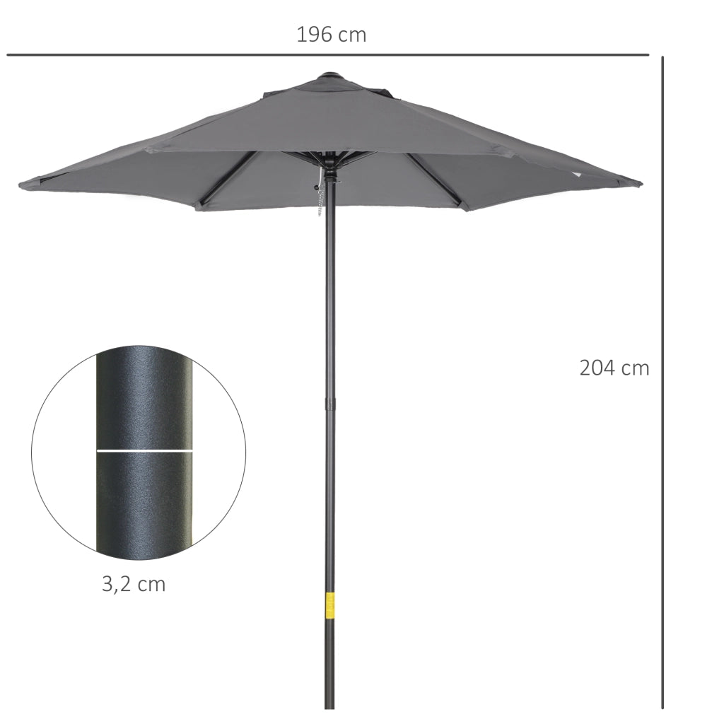 Ombrellone da balcone esagonale per giardino ¨C zephmum ¨C ?196 cm, grigio scuro